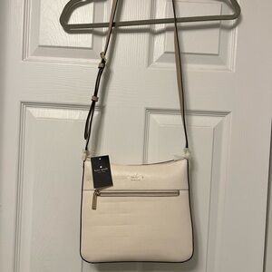 Kate Spade White Crossbody Bag with Gold Accents (NWT)